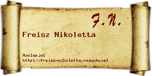 Freisz Nikoletta névjegykártya
